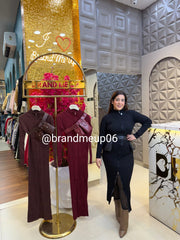 Woolen Dress With Designer Belt (IMP-459)