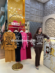 EMBROIDERY WOOLEN CORD SET (IMP-569)