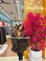 Fur Cheetah Coat With Belt (FUR-2)