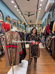 WOOLEN LONG PRINTED DRESS (IMP-738) ANCHOR