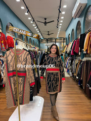 WOOLEN LONG PRINTED DRESS (IMP-738) ANCHOR