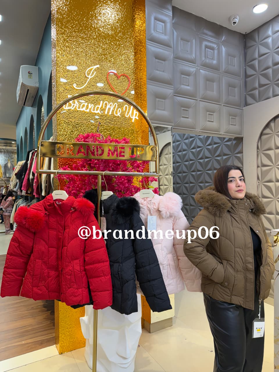 Puff Jacket With Fur Hoodie (CODE-3605) (IMP-386)