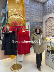 Long Puff Jacket with Fur Hoodie (CODE-868)  (IMP-384)