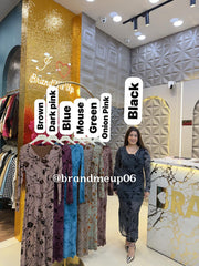 V NECK POWERNET DRESS (DRESS-345)