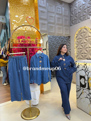 DENIM CORD WITH GOLDEN BROOCH (PRM-774) STAR