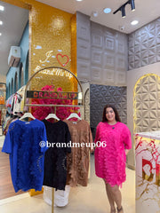 Super Stretchable Dress With Pocket 3D Flower (PRM-567)