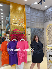 Imported Stretchable Dress With Pocket 3D Flower (PRM-657)