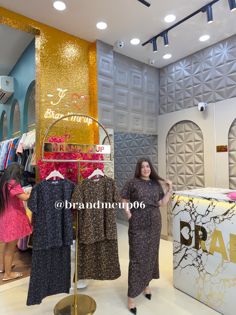 ‘ROAR’ 2PCS CHEETAH SKIRT SET WITH STONE (SKU-130) (CODE-9519)