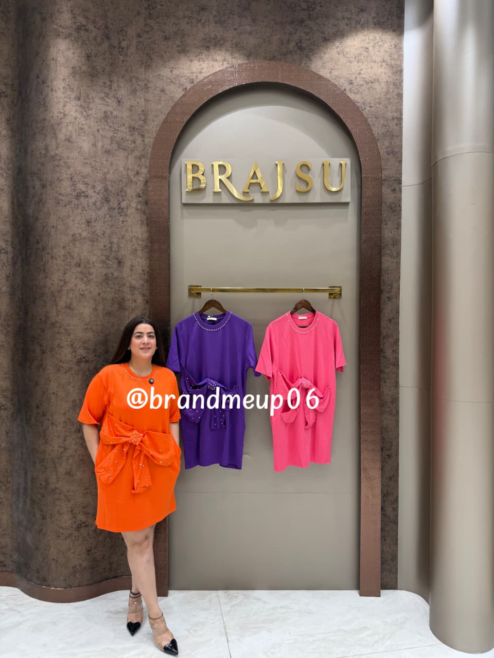 Imported Stretchable Dress With Pocket 3D Bow (PRM-658)