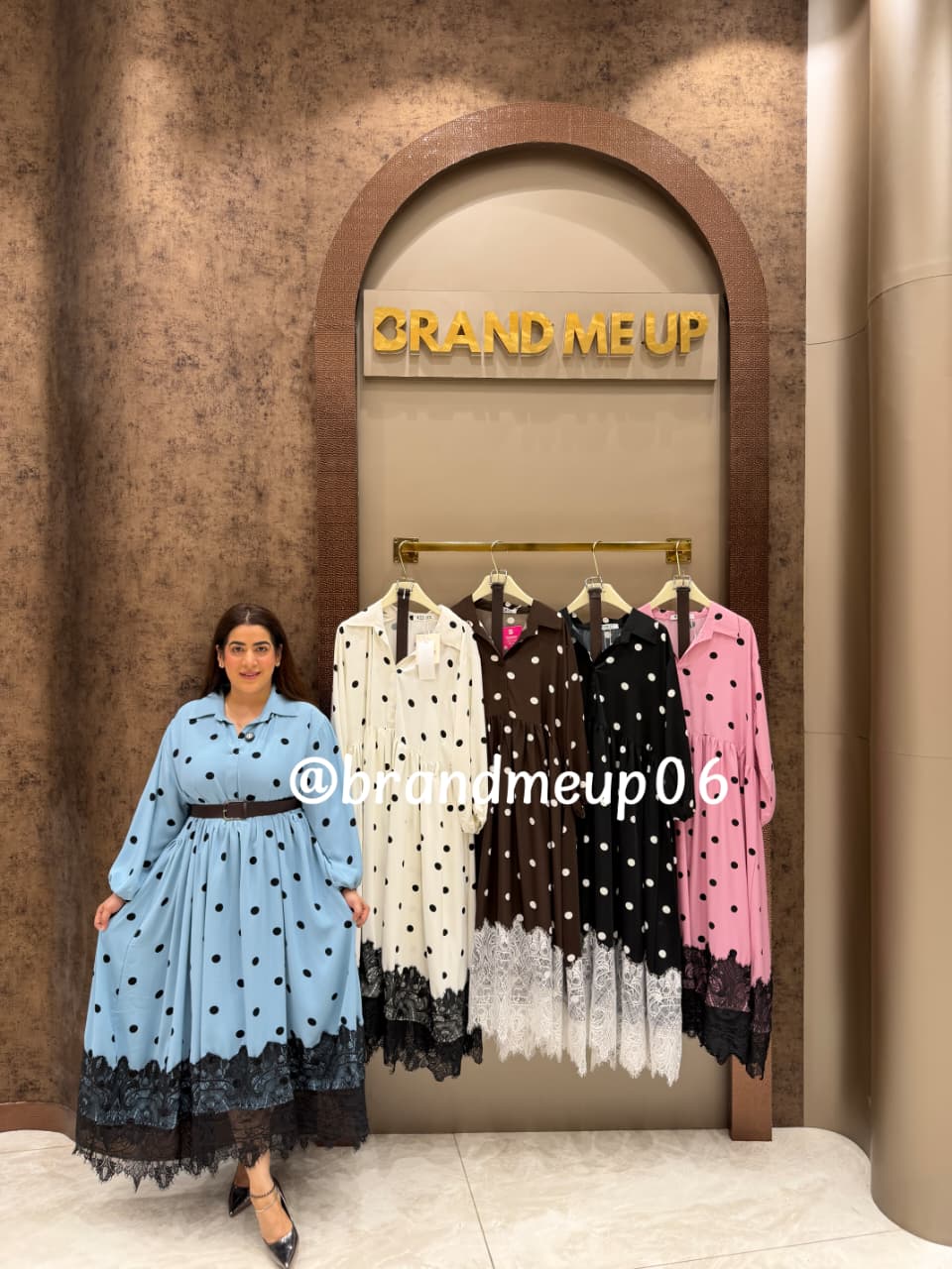 ‘PEAK’ POLKA DRESS WITH LACE (SKU-311)