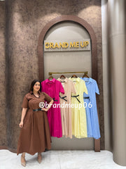 ‘MILKY’COTTON DRESS WITH FRONT ATTACHED BELT (SKU-222)