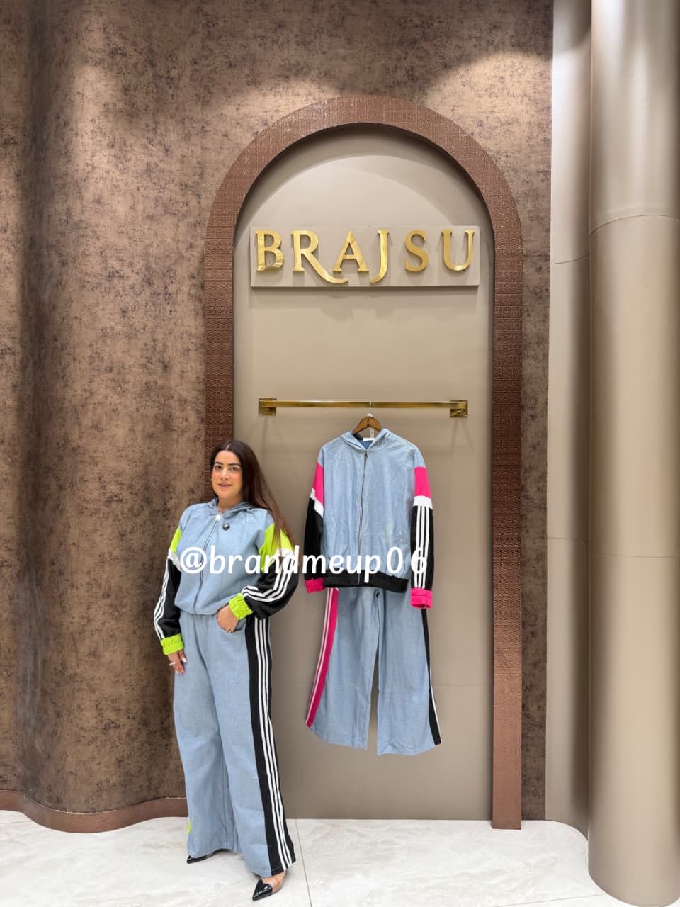 DENIM DESIGNER CORD SET WITH HOODIE (PRM-723)