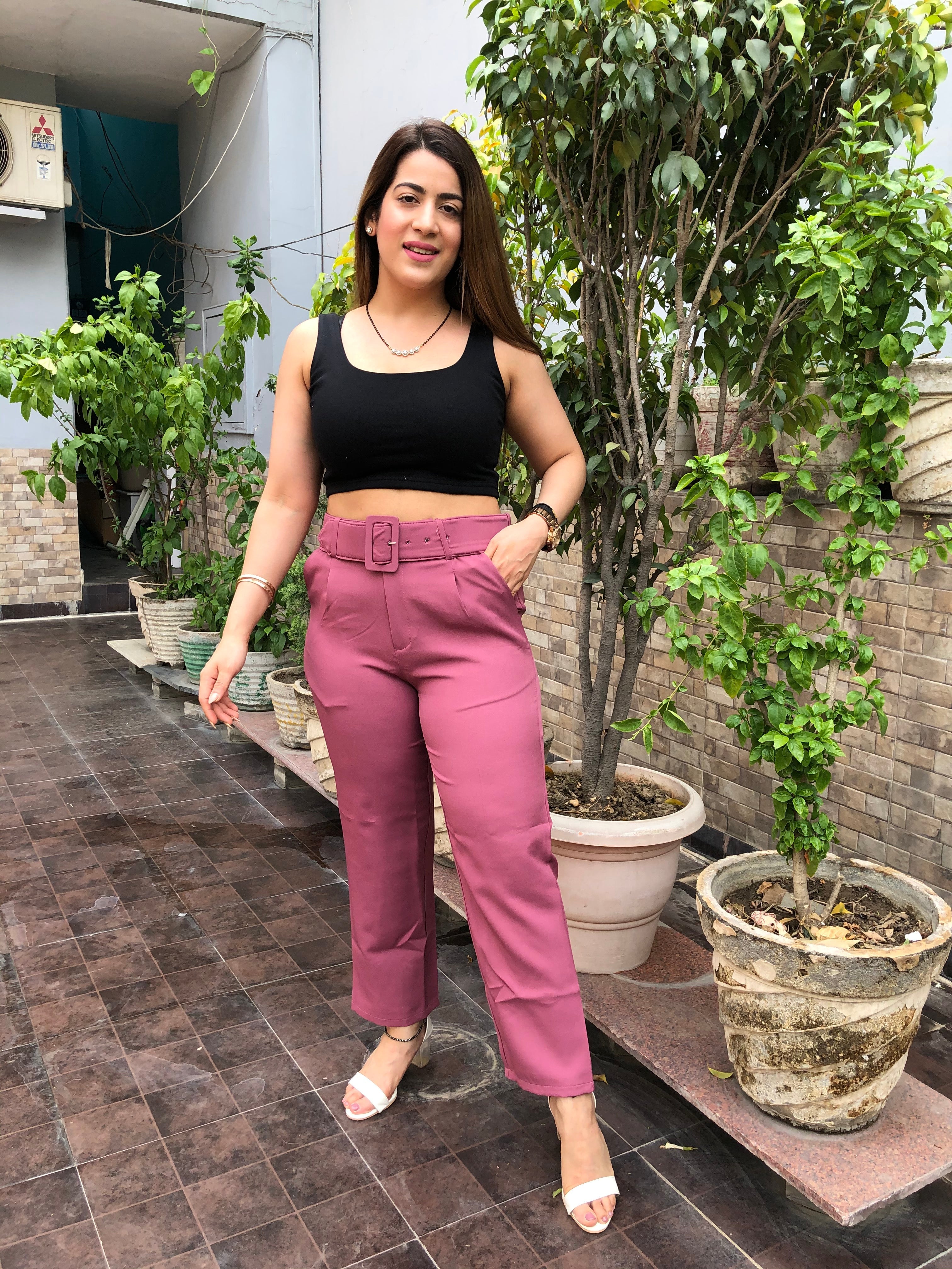 High Waist Pants With Pocket