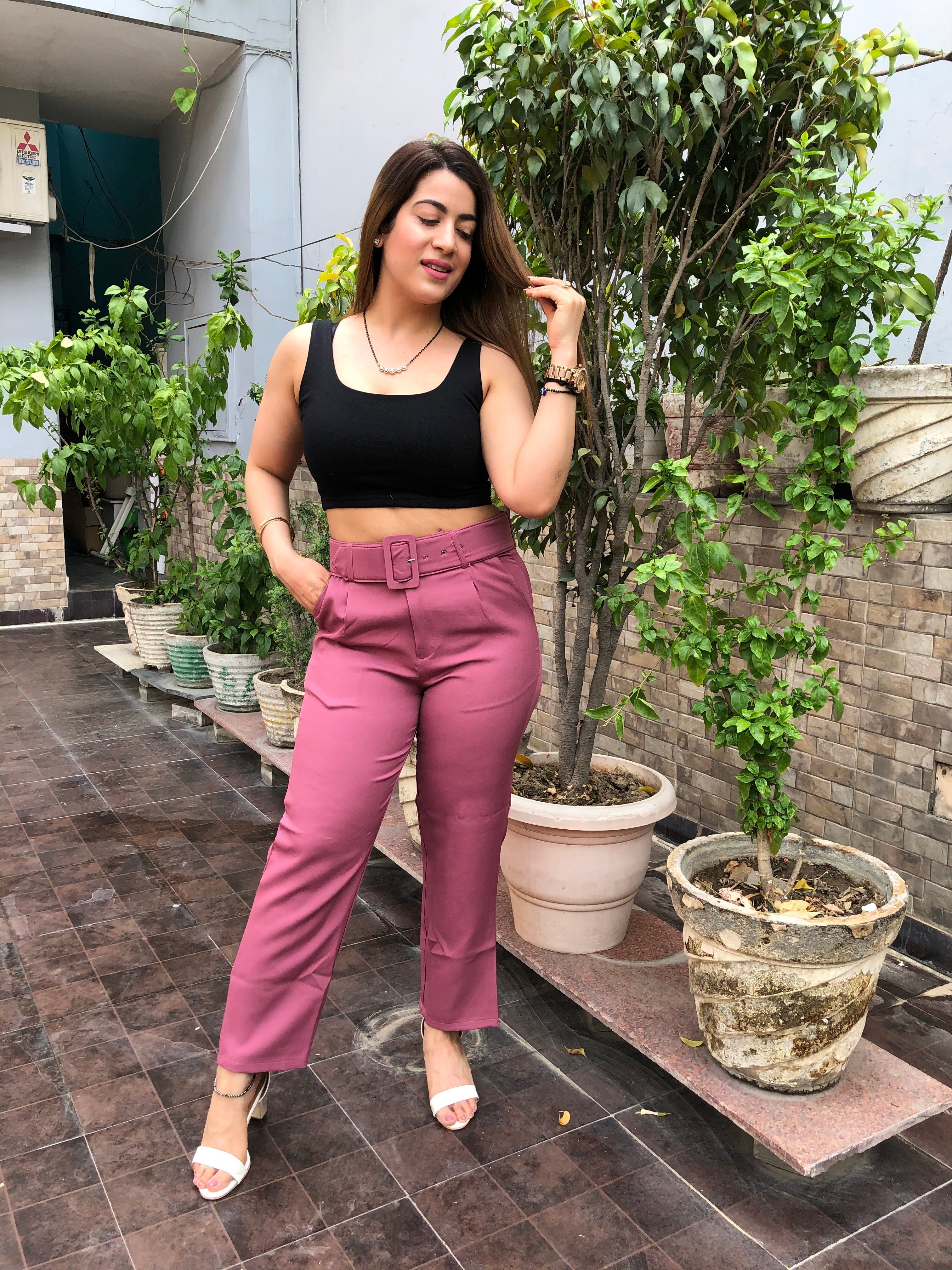 High Waist Pants With Pocket