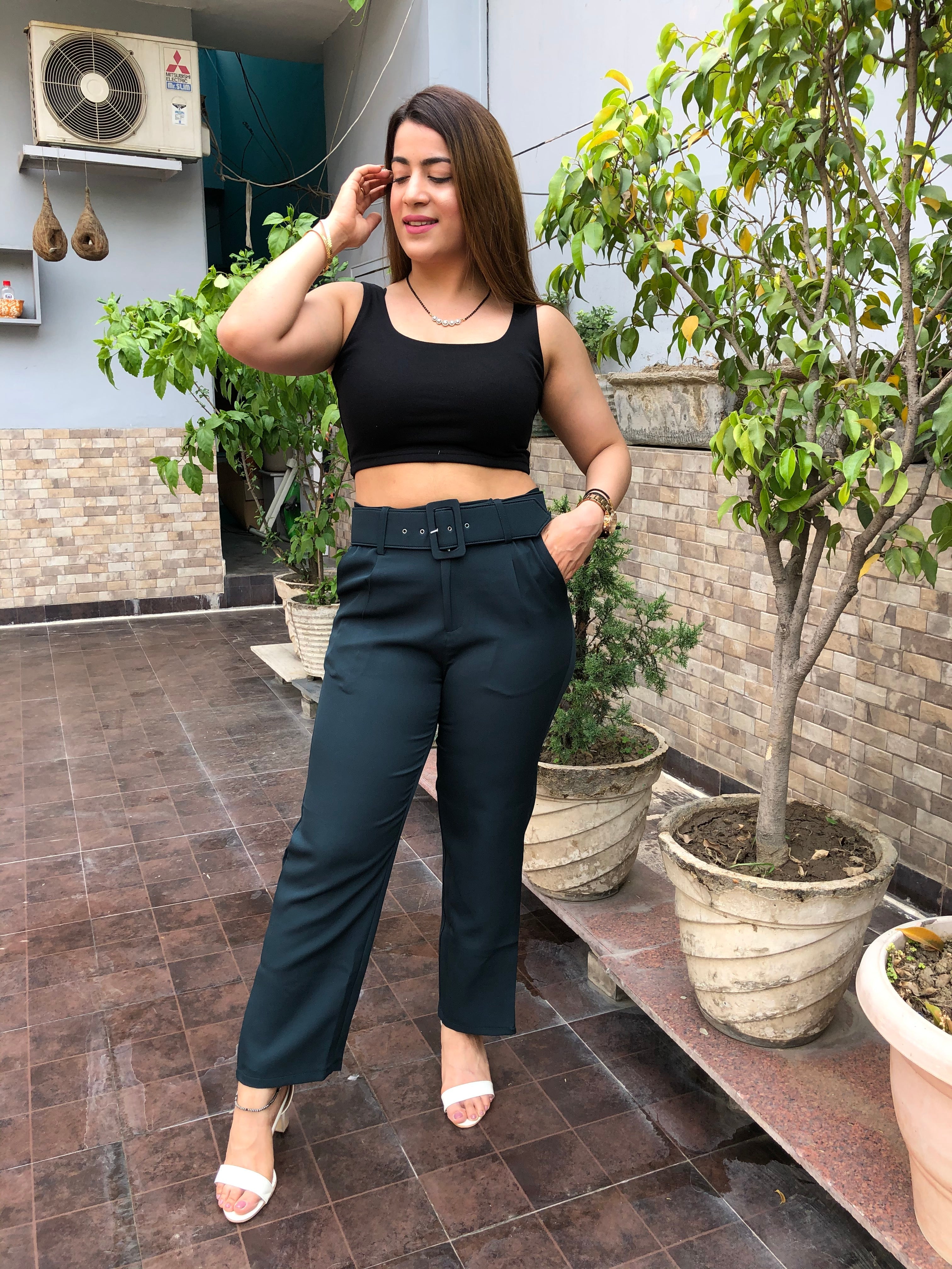 High Waist Pants With Pocket