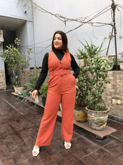 Jumpsuit Whit Black Top