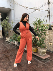 Jumpsuit Whit Black Top