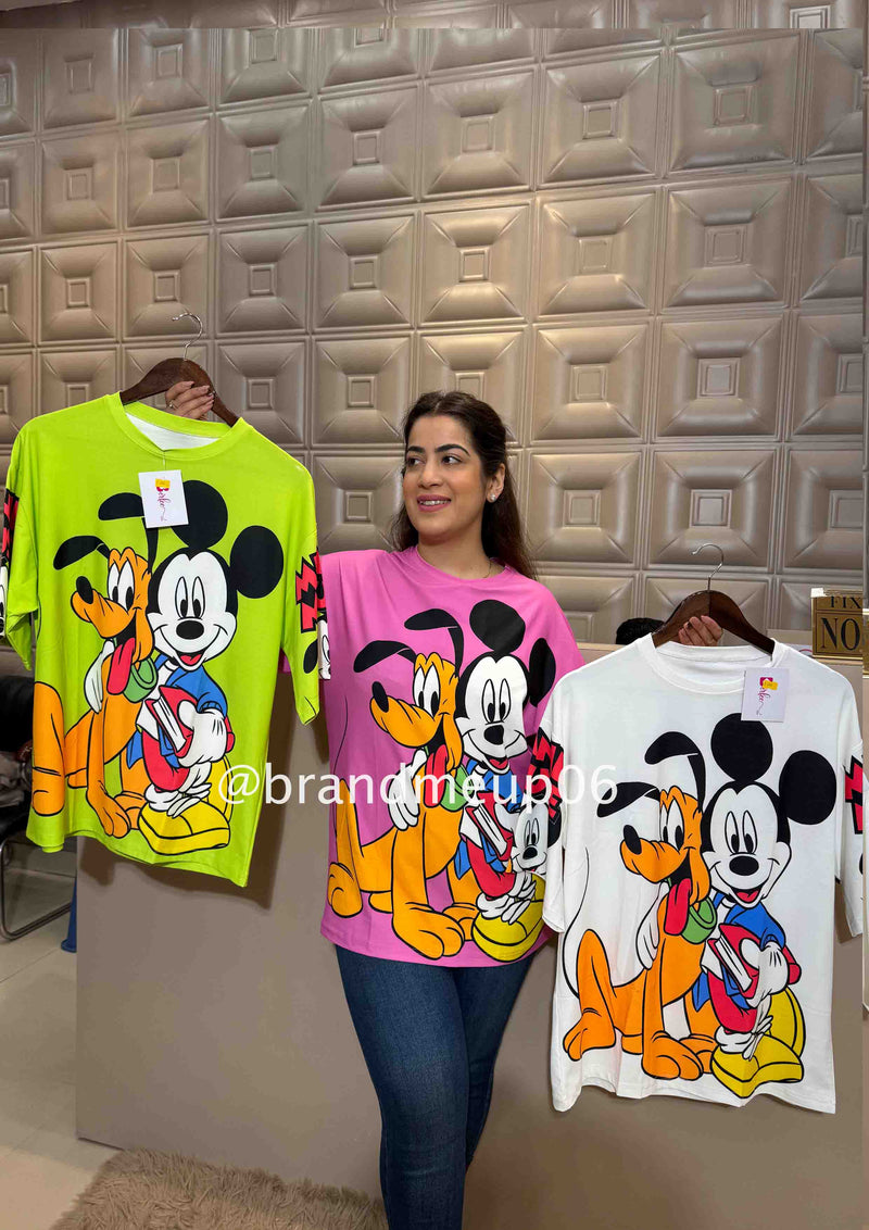 Baggie Tshirt (TEE-63) Dog&Mouse  - DARK PURPLE