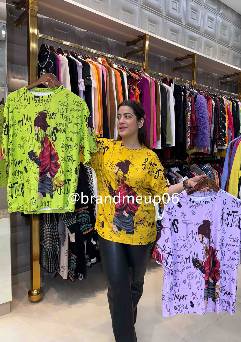 Baggie Tshirt (TEE-51) -Girl  - WHITE